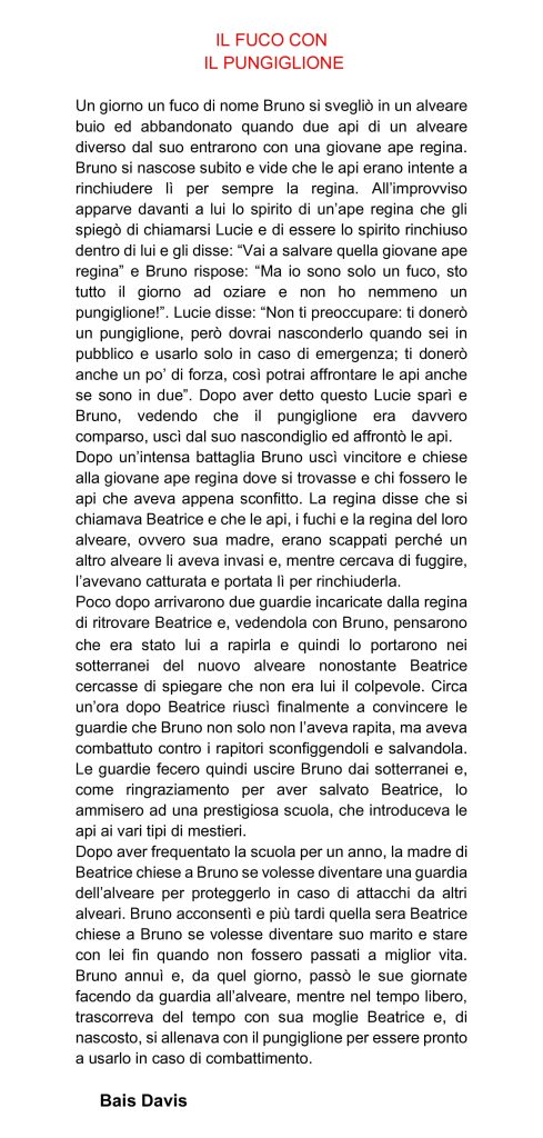 Elaborato 'Il fuco con il pungiglione' di Bais Davis