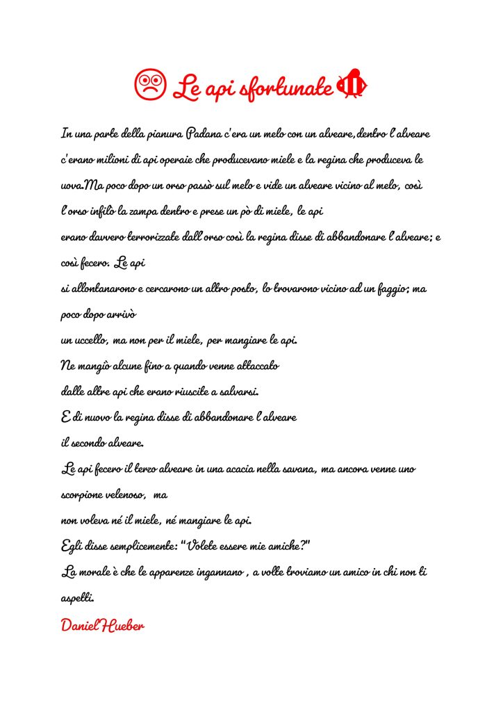 Elaborato 'Le api sfortunate' di Daniel Hueber