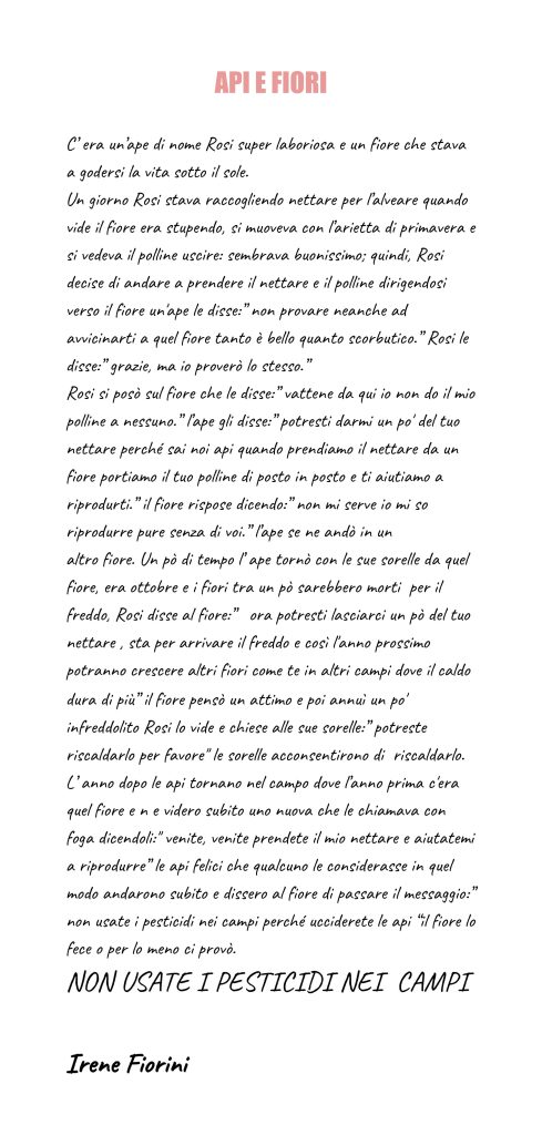 Elaborato 'Api e fiori' di Irene Fiorini