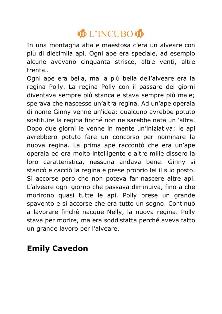 Elaborato 'L'incubo' di Emily Cavedon
