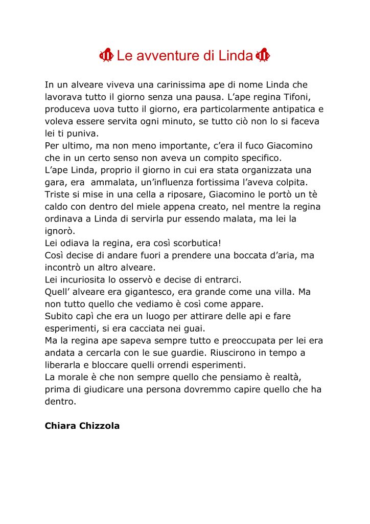 Elaborato 'Le avventure di Linda' di Chiara Chizzola