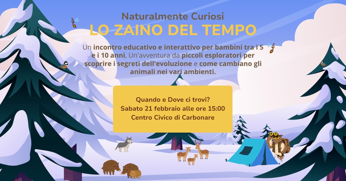 Testata sito evento "Lo Zaino del Tempo" - sabato 21 febbraio